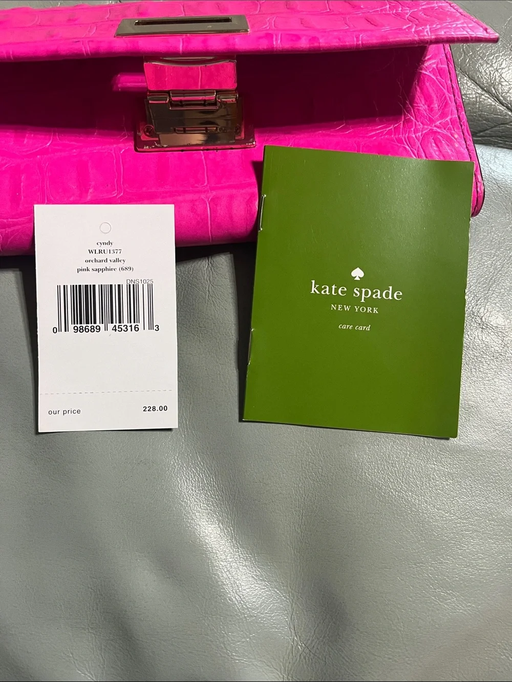 Kate Spade Hot Pink Croc-Embossed Leather Wallet